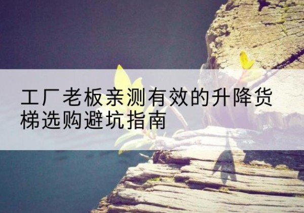 海丰升降货梯怎么选-工厂老板亲测有效的升降货梯选购避坑指南